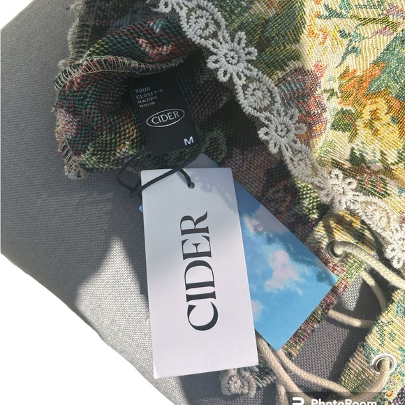 NWT CIDER Secret Garden Floral Bralette Corset Tank Top - Size Medium - Picture 5 of 6